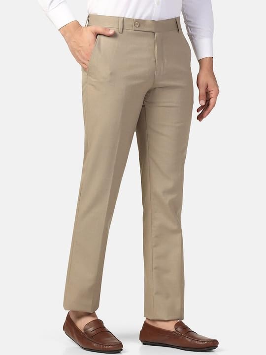 Image of Jack and Jini Formal Pant for Men. Regular Fit, Lightweight, Flat Front, Premium Cotton Polyester Blend Fabric. Office, Party and Casual Wear. Non Stretchable.