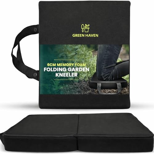 Green Haven Folding Memory Foam Garden Kneeling Pad 7cm Memory Foam Lightweight & Portable with Handles Perfect for Gardening Bath Kneeler Seat Cushion Indoor & Outdoor Support