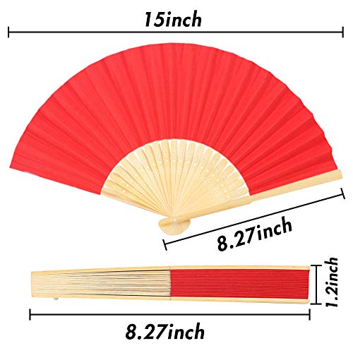 image for Johouse Hand Held Paper Fans Bamboo Folding Fans Handheld Folded Fan f