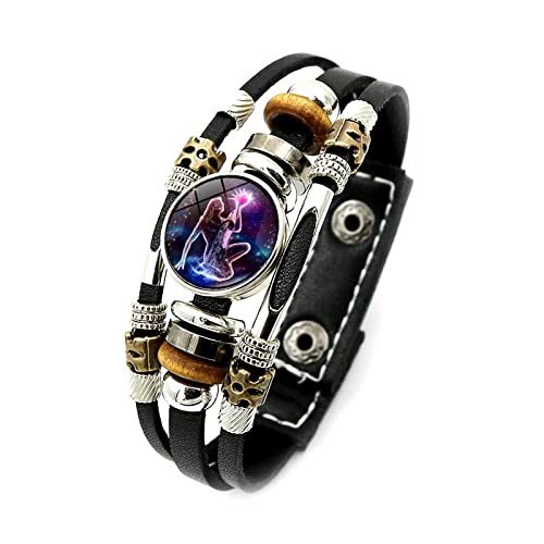 Bracelet Cuir Verseau Lumineux Style Bohème pour Look Vintage
