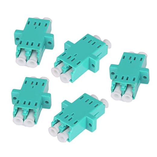UKCOCO Adaptador de Cable de Fibra óptica, 5 Piezas LC Hembra a LC Hembra Acoplador de Fibra LC-LC Conector convertidor dúplex para OM3 / OM4