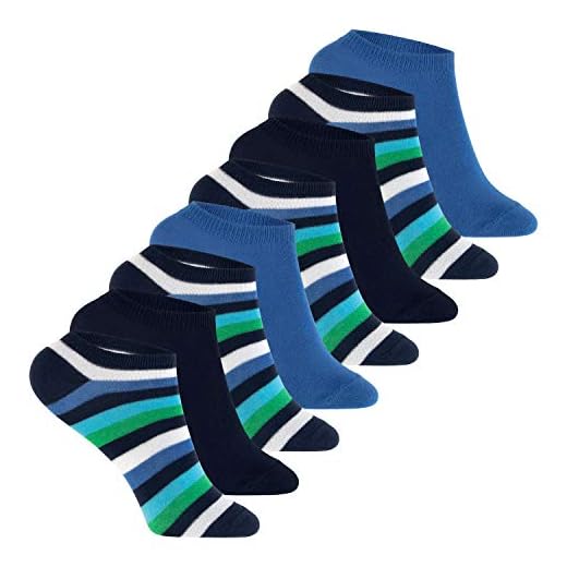 Footstar Kinder Sneaker Socken (8 Paar ) Bunte Kurzsocken für Mädchen & Jungen - Blau-Grün 31-34