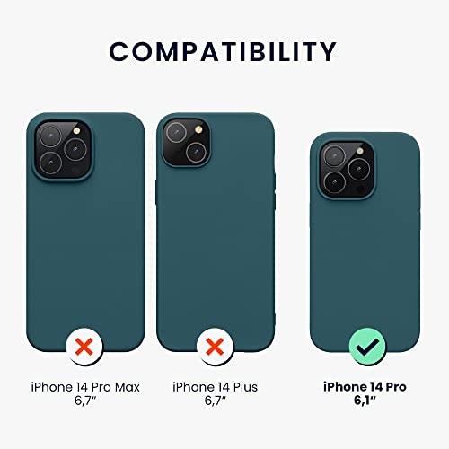 kwmobile Case for iPhone 14 Pro Case - Slim Soft TPU Silicone Cover - Works with Wireless Charging - Teal Matte - Image 2