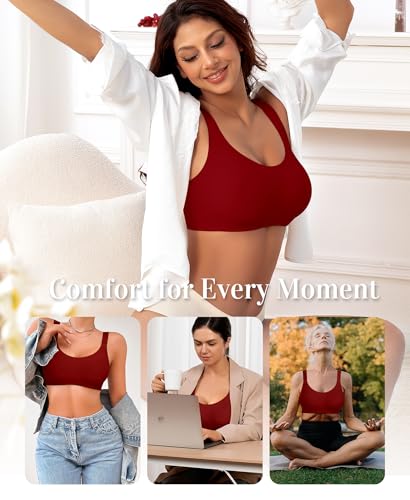 Image of Wireless Jelly Seamless Bras for Women No Underwire Tshirt Full Coverage Padded Bra Comfortable Everyday Bralettes
