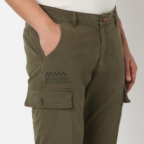 Image of Spykar Men's Regular Cargo Pants