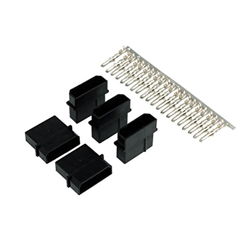 Phobya PSU Power Connector 4Pin Molex gniazdo z 4 pinami - 5 sztuk Black Kabel Connector