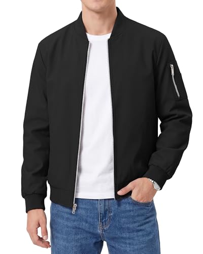 WULFUL Men's Lightweight Bomber Jacket Casual...