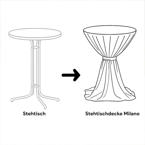 Housse mange-debout noir Ø 80-100 cm Milano pour masquer une table usée - 5