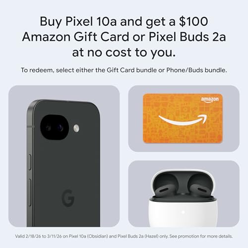 Image of Google Pixel 10a - Obsidian - 256 GB with Pixel Buds 2a Bundle
