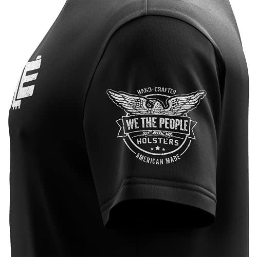We The People Holsters - We The People Pistol - Round Neck T Shirt - Men\'s Short Sleeve T Shirt - Pro America Logo - American Flag Patriotic Shirt - Black - XL