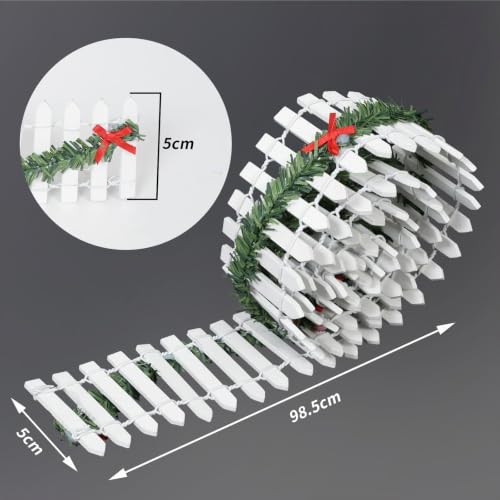 Johiux 2 Stück Wichtel Zubehör Weihnachten Miniatur Zaun Holzzaun,Wichtelhaus Miniatur Weihnachtsdeko Puppenhaus Beleuchtung Mini… – Ansicht 3