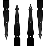 Barn Sliding Door Decorative Corner Bracket 8 in Gate Hinge Garage Door Strap Hinges Matte Black Rustic I Bracket Hardware Decorator for Shutters Farmhouse Gardengate Box Fence ﻿