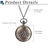 JewelryWe Steam Train Pocket Watch: Vintage Men Women Bronze Classical Hunter Sculptured Antique Quartz Analogue Carved Pocket Watches with Chain #3