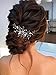 Runmi Peines para el pelo de novia con flores plateadas, accesorios para el cabello nupcial, para mujeres y niñas