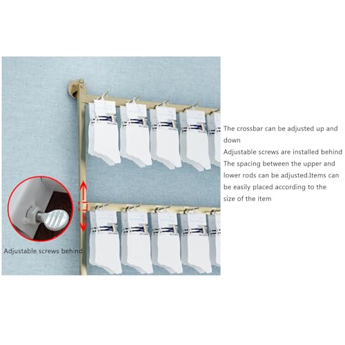 Estante de almacenamiento de joyas y calcetines de metal montado en la pared, soporte de exhibición para collares, aretes y juguetes, estantes de gancho para ahorrar espacio para exposiciones y - imagen 6