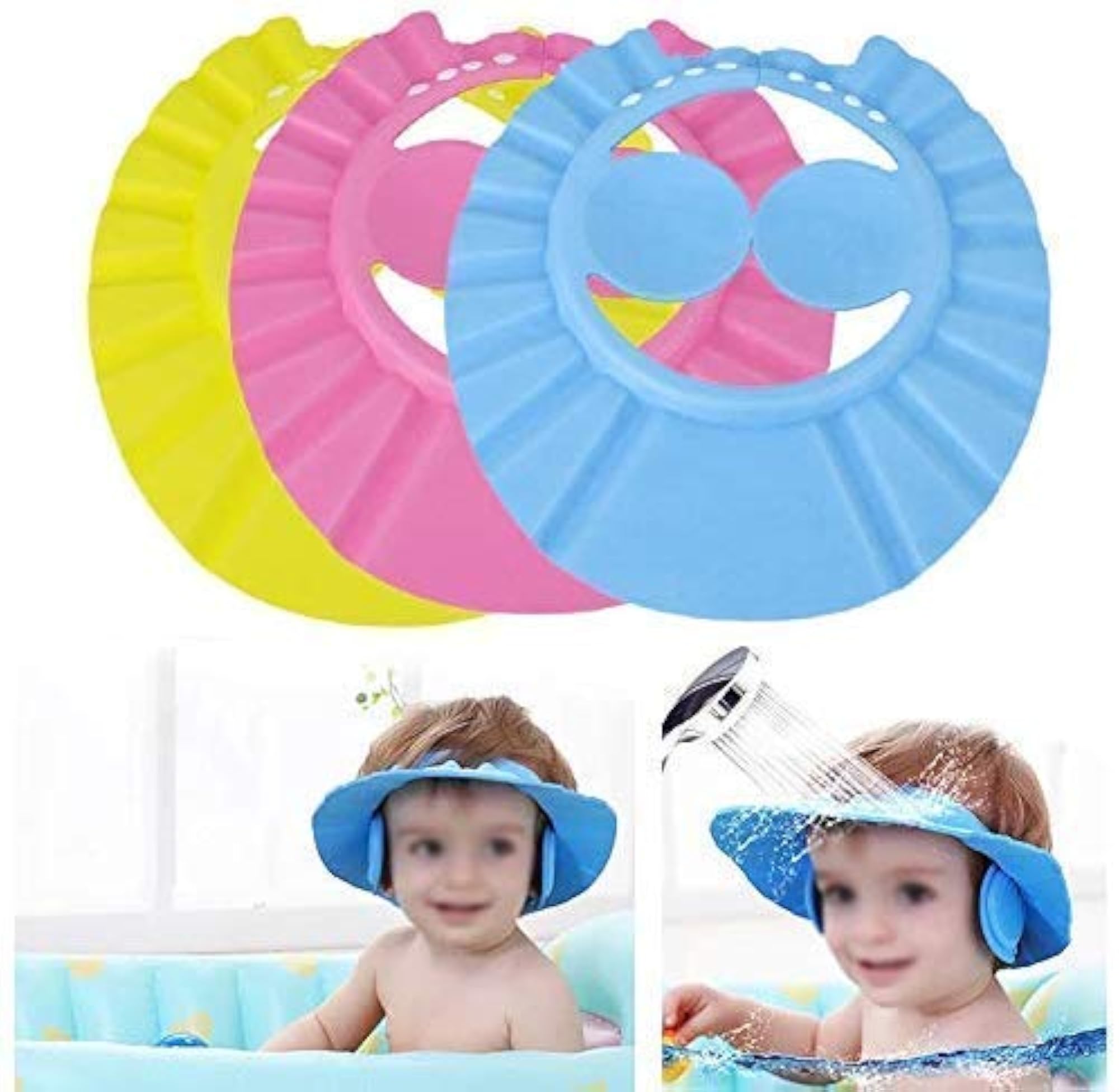 Baby Bath Shower Cap with Ear Shields, Adjustable