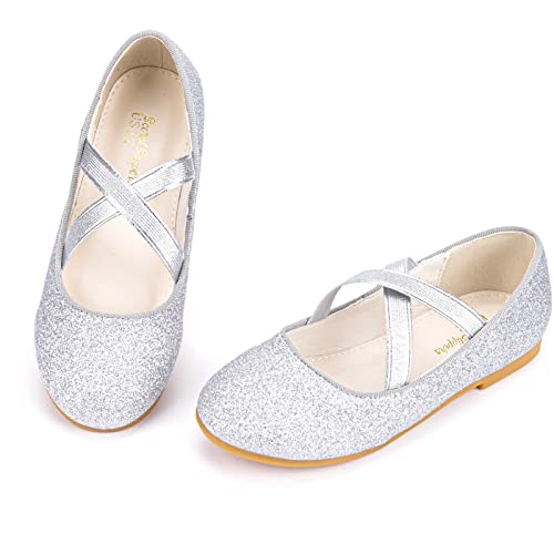 Girls Glitter Princess Ballet Flats Mary Jane Shoes Dress Shoes for Girl Back to School Princess Wedding Shoes (Little Kid/Big Kids)