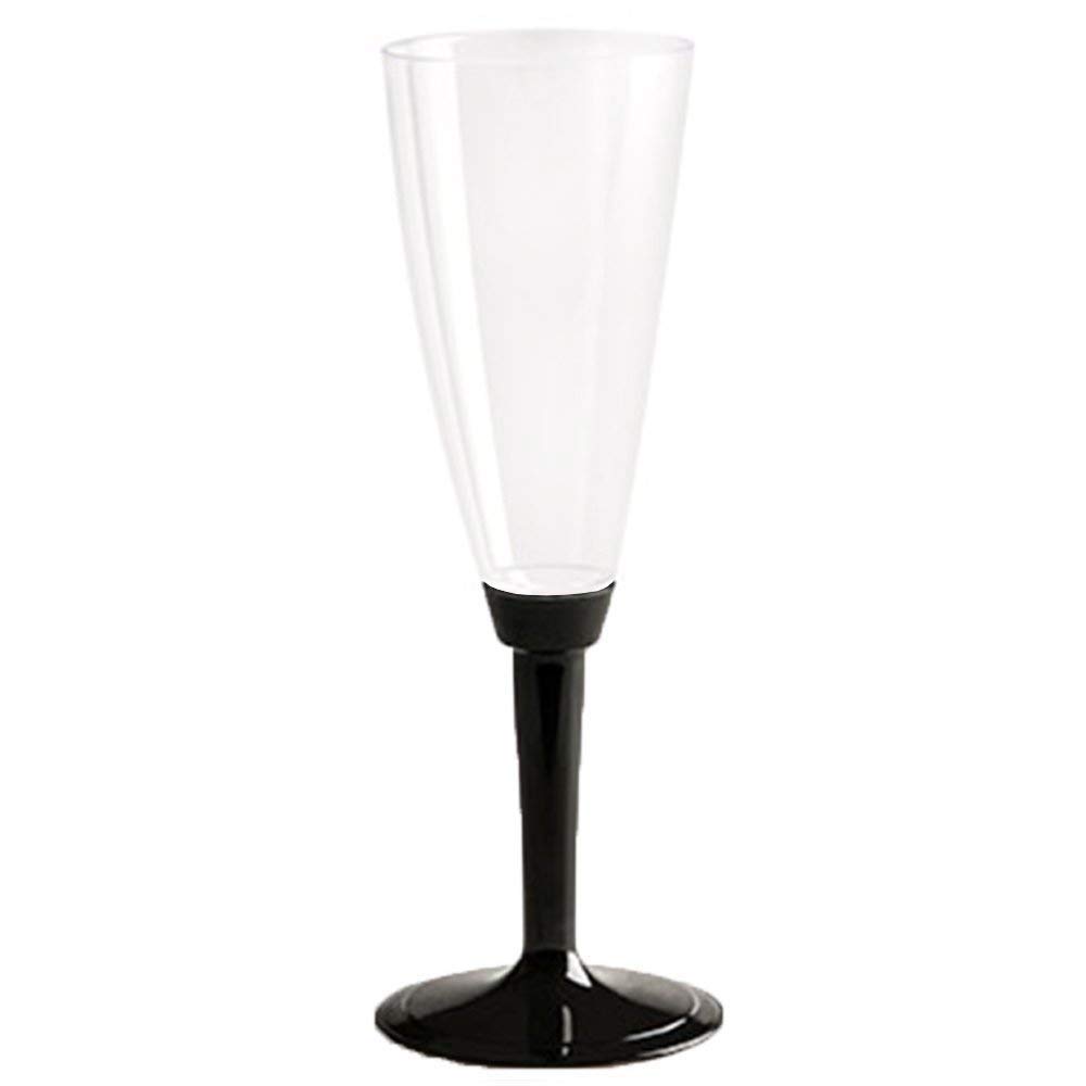 PZ 50 CALICI FLUTE + PZ 50 BASE NERA PER CHAMPAGNE E SPUMANTE