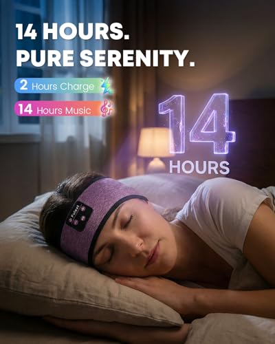 Image of Sleep Headphones Headband Wireless Bluetooth 5.4 - Soft, Breathable, Ultra-Thin Speakers for Side Sleepers, Workout, Airplane Travel, Relaxation