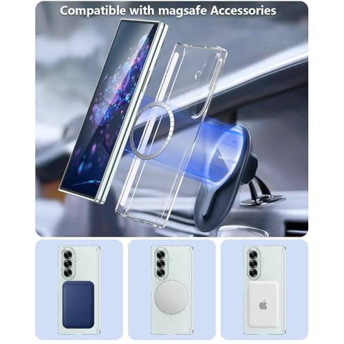 Coque Galaxy Z Fold 7 transparente avec protection charnière magnétique