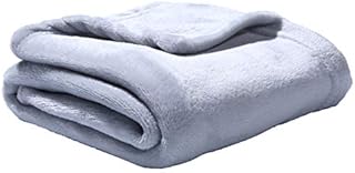 Adore Home Soft Fleece Baby Blanket Plush Flannel Newborn Moses Basket Pram Girl & Boy, Grey With Stars, 60x90cm
