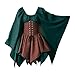 Dasongff Robe Médiévale Cosplay Manches à Trompette Mini Robe Palais Taille Empire Ourlet Irrégulière Princesse Renaissance Costume Femmes Victorienne pour Carnaval Mascarade Drame Costume