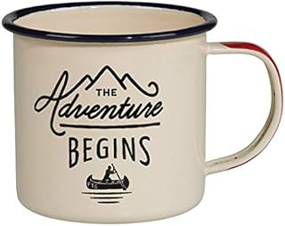 Gentlemen's Hardware Adventure Enamel Camping Coffee Mug, White