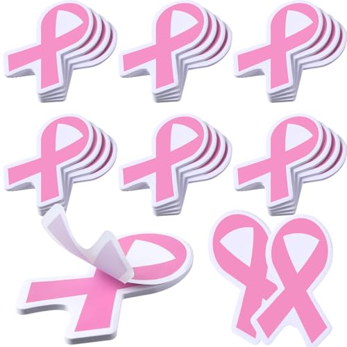 Thenshop 24 Set Breast Cancer Awareness Sticky Notes, Pink Ribbon