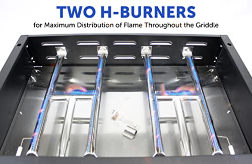 Flame King Ysnfm-Ht-120Db Propane Tabletop, Heavy Duty Flat Top Cast Iron Grill Station For Outdoor Cooking, Camping And Tailgating, 22-Inch Griddle (2 Burners), Black - Double Burner #TOP3