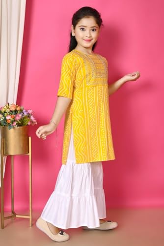 Image of Indian Traditional Dress for Baby Girl Kids Kurti and Sharara