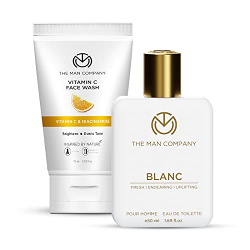 The Man Company Face Care Combo With Vitamin C Face Wash 75 Ml & Blanc EDT 50 Ml | Long Lasting Fragrance | Oil Free Look | Instant Glow – Set Of 2 For Rs. 608 @ 47 %