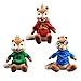 MayDee Belle Assis Chipmunks Rouge Alvin Simon Theodore Peluche Poupées en Peluche 3 Pcs 24 cm Enfants Cadeau