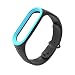 Produktbild Warmtower Ersatz-Armband aus Silikon für Xiaomi Mi Band 4, im Diamant-Muster, Blau/Schwarz