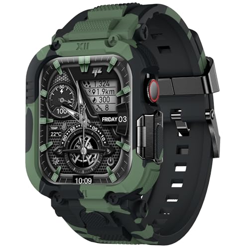 XYF Sport Smartwatch Cases with Band for Men, Rugged Shockproof Protective Metal Bumper...