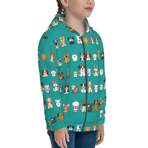 Cartoon Dogs Kid Hoodies Boys Zip Up Sweatshirts Girls Pullover with Pocket4