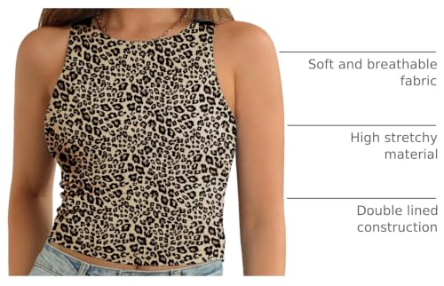 Image of ATHMILE Womens Double Lined Crop Tank Tops Casual Basic Shirts Sleeveless Workout Tops Cute Summer Clothes Teen Girls