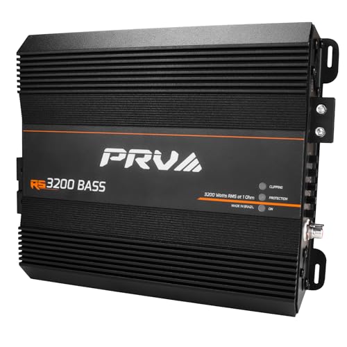 PRV Audio 3200 Watts Monoblock Class D Subwoofer Amplifier RS3200 BASS 1 Ohm – 12 Volts 3k Car Amp, Built-in Crossover - Subsonic &amp; Loss Pass Filters with Adjustable Bass Boost - Premium Tiffany RCAs