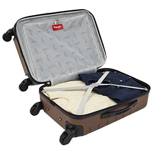 Image of Wrangler Smart Spinner Hardside Luggage, 3 Piece Set, Toffee