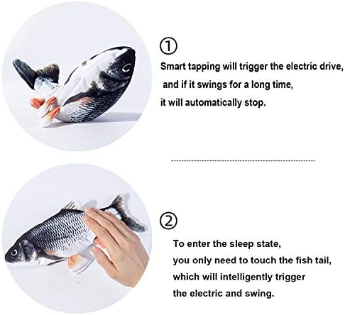 Floppy Fish Cat Toy,Electric Dancing Fish Cat Catnip Toy,Plush Simulation Fish Cat Toys for Indoor Cats Adult,Kitten Interactive Flopping Moving Cat Toy Fish,Pets Flipping Fish Dog Cat Toy That Moves