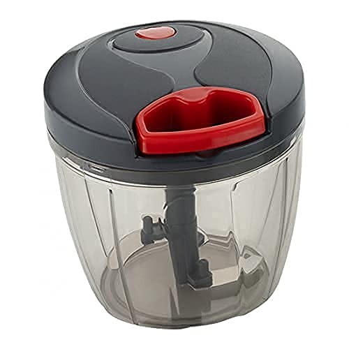 Plastic Handy Quick 1000 ML Vegetable Cutter Fruit Nut Onion Cutter Chopper, Hand Grinder Mixer Food Processor Machine, Easy for Kitchen (Black)