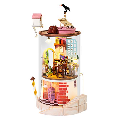 Rolife DIY Miniature Dollhouse Kit - Tiny Witch House Kit with Cover and Furniture Diorama Gifts for Adults/Parents/Teens (Secluded Neighbour)