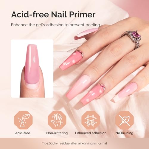 Image of MelodySusie Dehydrator and Primer Acid-Free HEMAFree Nail Prep Set for Acrylic,Gel,DIY Nails,Fast Dry,Superior Bonding,No Lift Formula,Ideal Manicure Gift Set 2Pcs 15ML /0.5oz