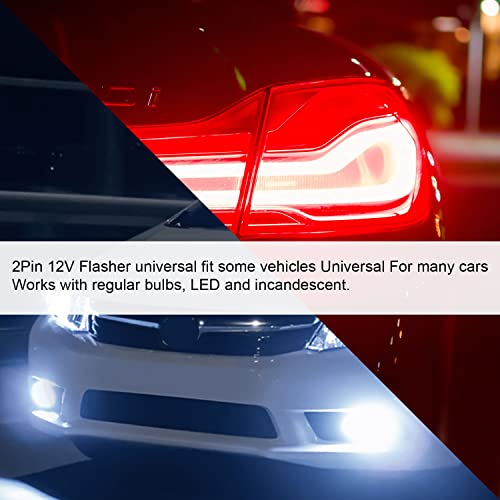 LDMINDA Universal 2PCS 12V 2 Pin Electronic LED Flasher Relay Turn Signal Light Blinker - Thumbnail 2