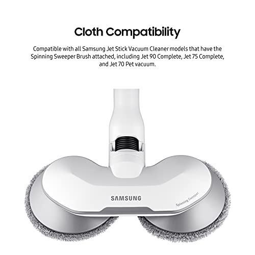 Image of SAMSUNG Jet Stick Spinning Sweeper Disposable Wet Pads, Pack of 20 for Jet 90 Complete, Jet 75 Complete, Jet 70 Pet Cordless Vacuum Cleaners w / Spinner Sweeper Brush Attachment, VCA-SPA90 /XAA, Grey