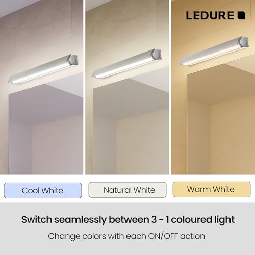 Image of LEDURE Prism 18W LED Mirror Light | 3-in-1 Color Changing Bathroom Vanity Mirror & Picture Wall Light | 2 Year Warranty | Cool White /Warm White /Natural White | Sleek Design | Pack of 2