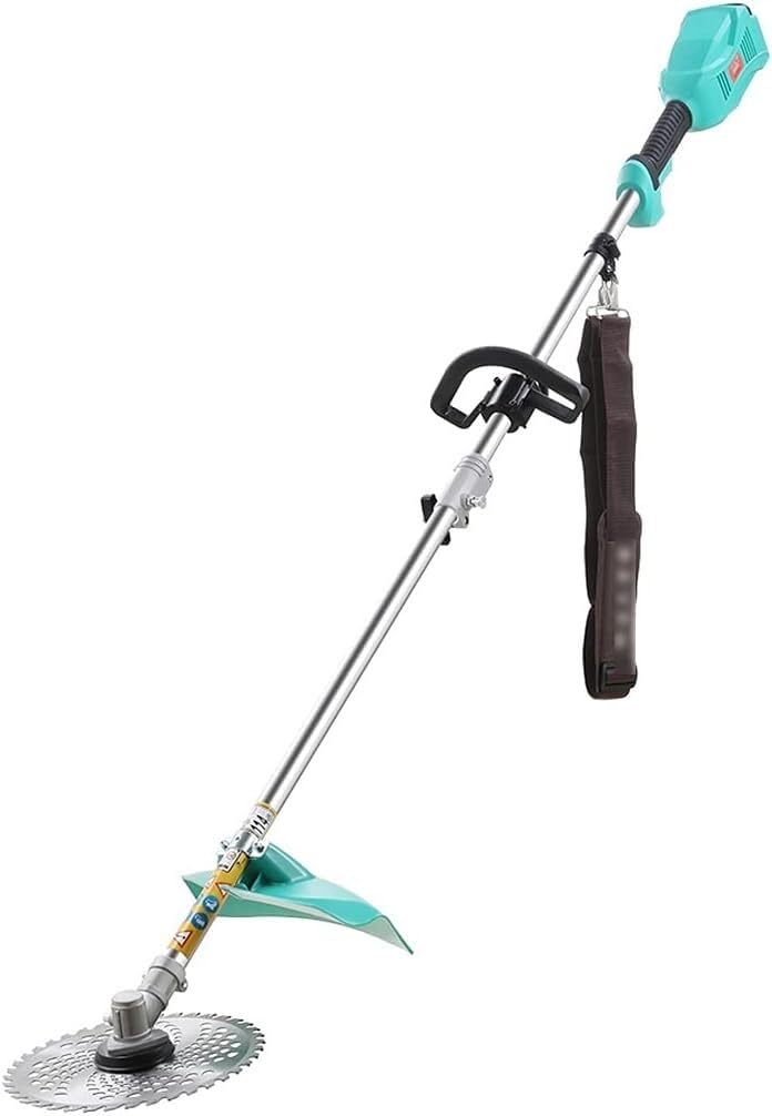 Tondeuse à gazon électrique sans fil avec roues et accoudoir pour jardin