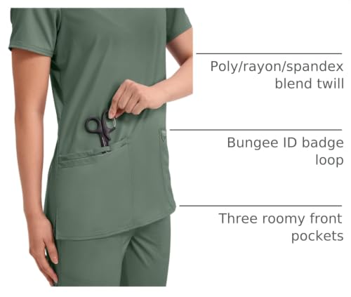 Image of Cherokee Medical Women's Scrub Top V-Neck Modern Classic Fit with 3 Pockets, Ultra Soft and 2-Way Stretch Fabric - WW620
