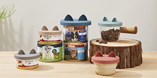 OHMO Dosendeckel Katzenfutter, Universal Silikon Deckel für Dosen für Tierfutter(70g, 85g, 200g, 400g usw.), BPA-frei, Gray, 2er-Set