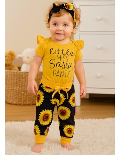 Yvowming Newborn Baby Girl Clothes Infant Ruffle Romper Pants Set Summer Outfits Cute Baby Clothes for Girls - Image 3