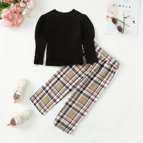 Image of Little Girls Clothes Kids Fall Winter Outfits Pant Set for Girl Age 4-8